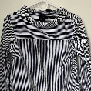 Blue and white striped long sleeve top by J. Crew. Size 0.